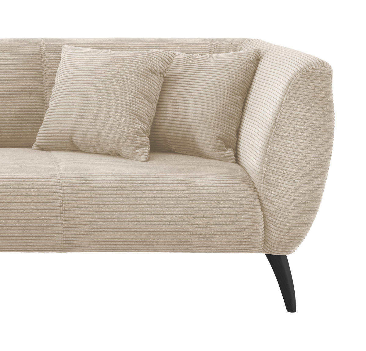 ECKSOFA  in Cord Beige  160/264 cm  - Beige/Schwarz, MODERN, Holz/Textil (160/264cm) - MID.YOU