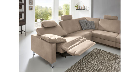 ECKSOFA in Mikrofaser Beige 275/242 cm - Beige/Alufarben, Design, Textil/Metall (275/242cm) - Dieter Knoll