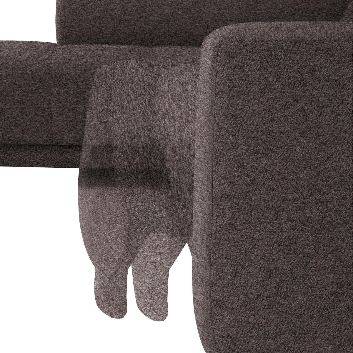 ECKSOFA in Mikrofaser Braun  207/301 cm  - Schwarz/Braun, Design, Textil/Metall (207/301cm) - Xora