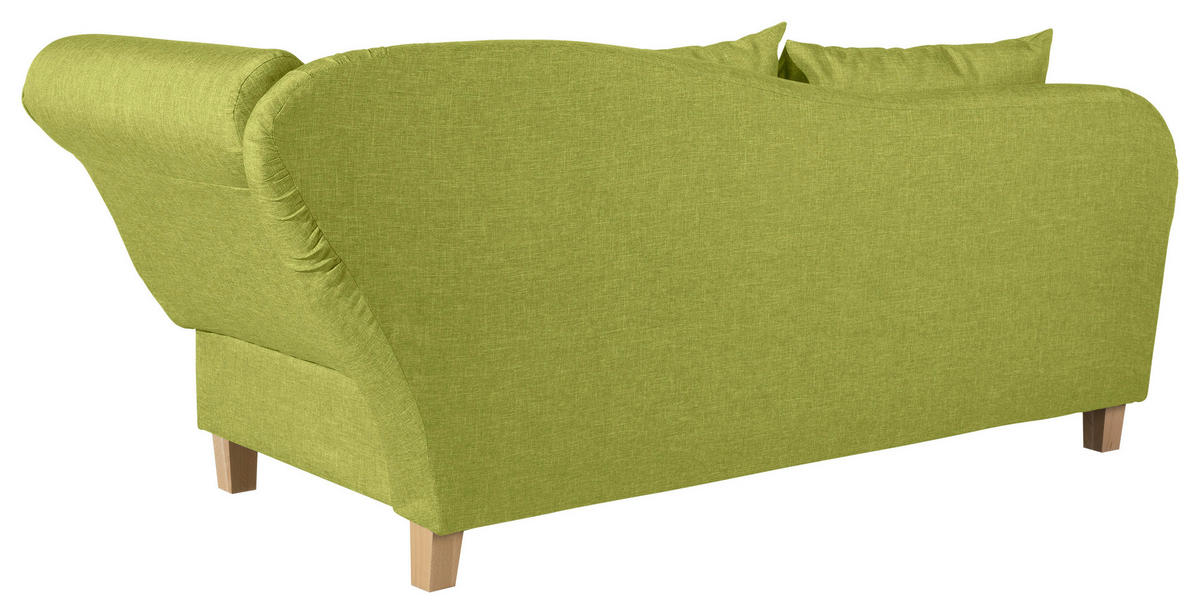 RÉCAMIERE in Flachgewebe Hellgrün  - Buchefarben/Hellgrün, Design, Holz/Textil (190/88/82cm) - Max Winzer