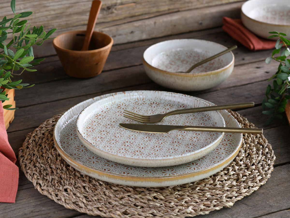 TAFELSERVICE Uno Emiliana 12-teilig  - Creme/Rosa, Basics, Keramik - Creatable