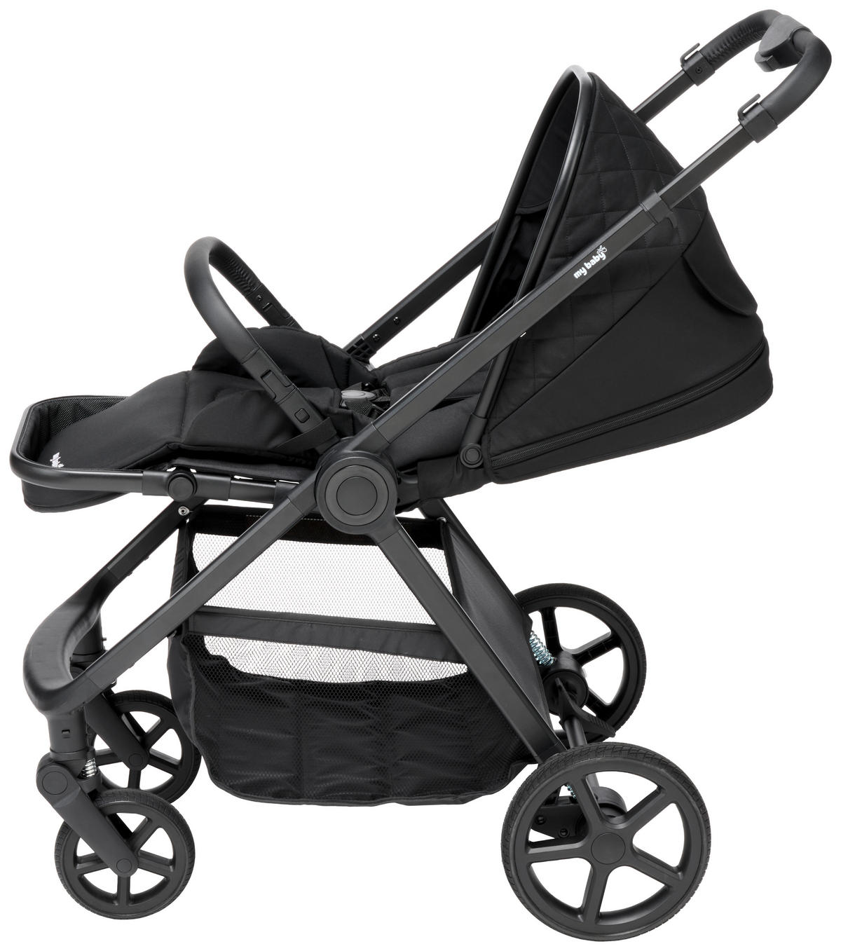 KINDERWAGENSET   schwarz  - Schwarz, Basics, Textil/Metall - My Baby Lou