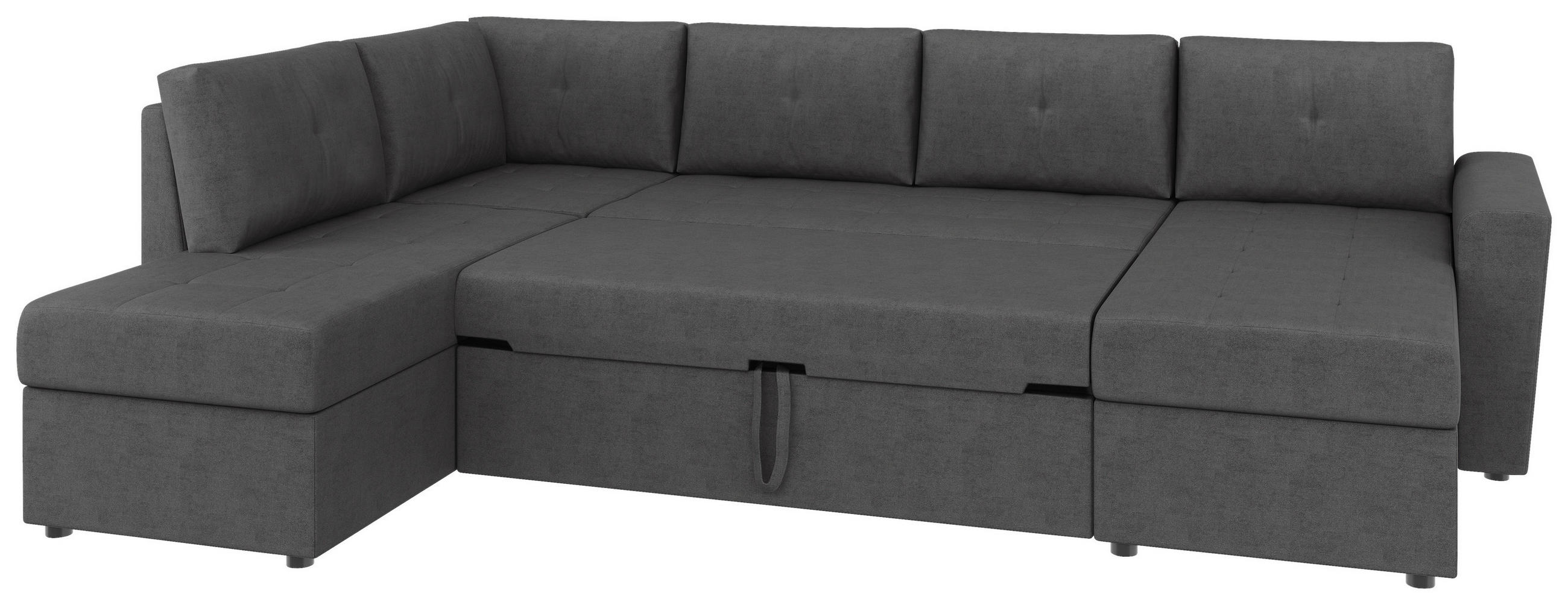 Thumbnail - Mid.you Wohnlandschaft Termoli, Grau, Textil, 4-Sitzer, Füllung: Schaumstoff, U-Form, 296x155 cm, Made in EU, Bettkasten...