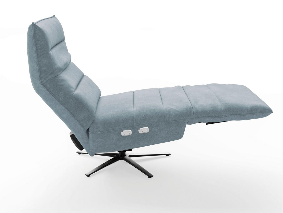 RELAXAČNÍ KŘESLO, textil, světle modrá - černá/světle modrá, Basics, kov/textil (80/109/98cm) - Sit & More
