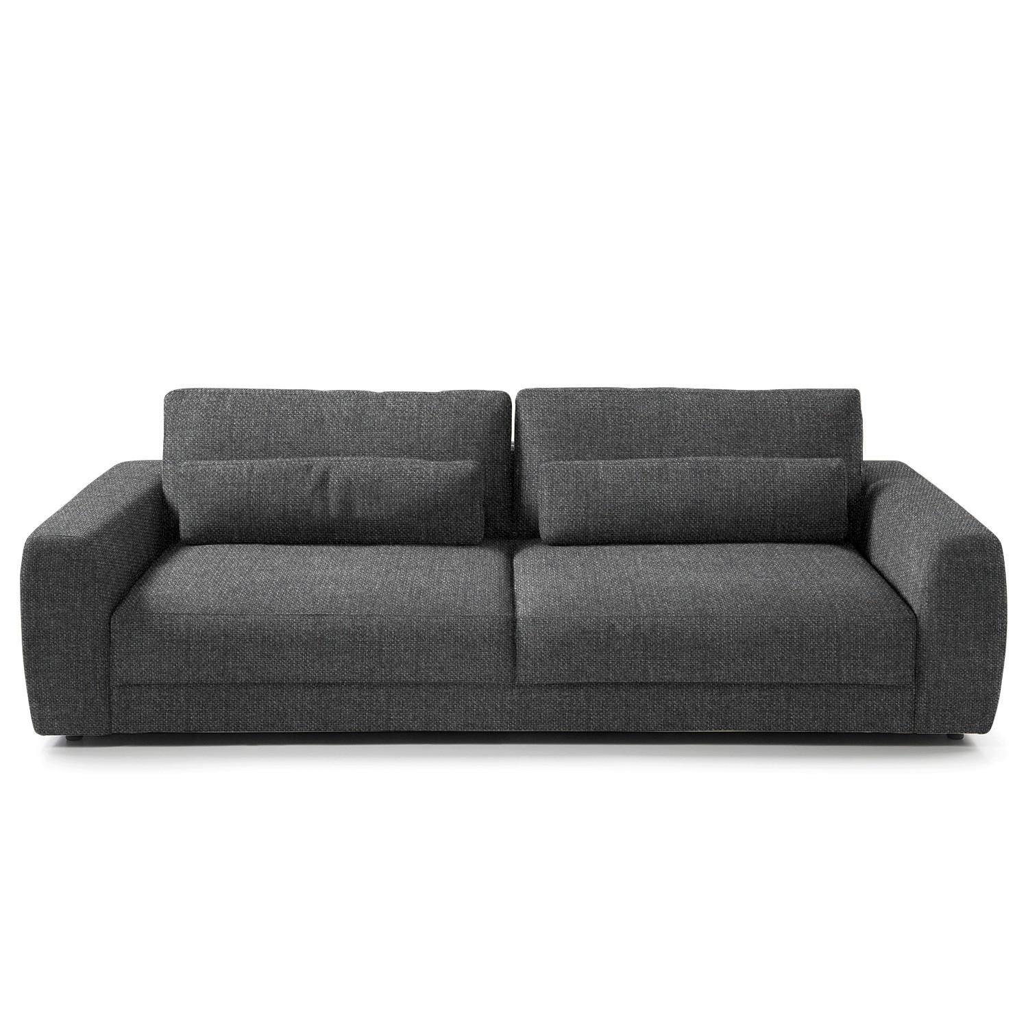 3-SITZER-SOFA in Webstoff Dunkelgrau  - Dunkelgrau/Schwarz, Design, Kunststoff/Textil (250/80/117cm) - home24