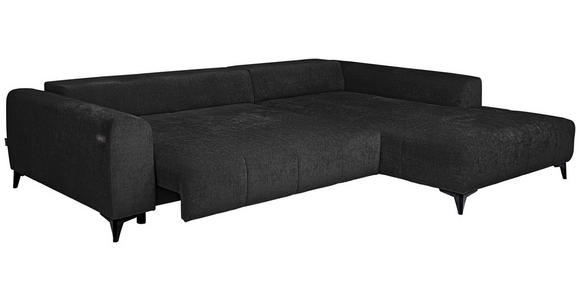 ECKSOFA  in Chenille Schwarz  279/222 cm  - Schwarz, KONVENTIONELL, Kunststoff/Textil (279/222cm) - Hom`in