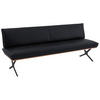 SITZBANK 214/88/66 cm  in Schwarz, Nussbaumfarben, Dunkelblau  - Nussbaumfarben/Schwarz, Design, Holz/Textil (214/88/66cm) - Koinor