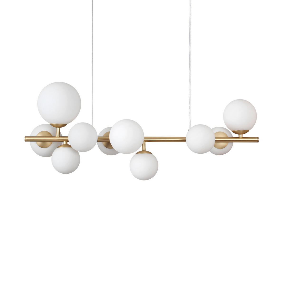HÄNGELEUCHTE 81/30/59/234 cm   - Messingfarben/Weiß, Design, Glas/Metall (81/30/59/234cm) - Ideal Lux