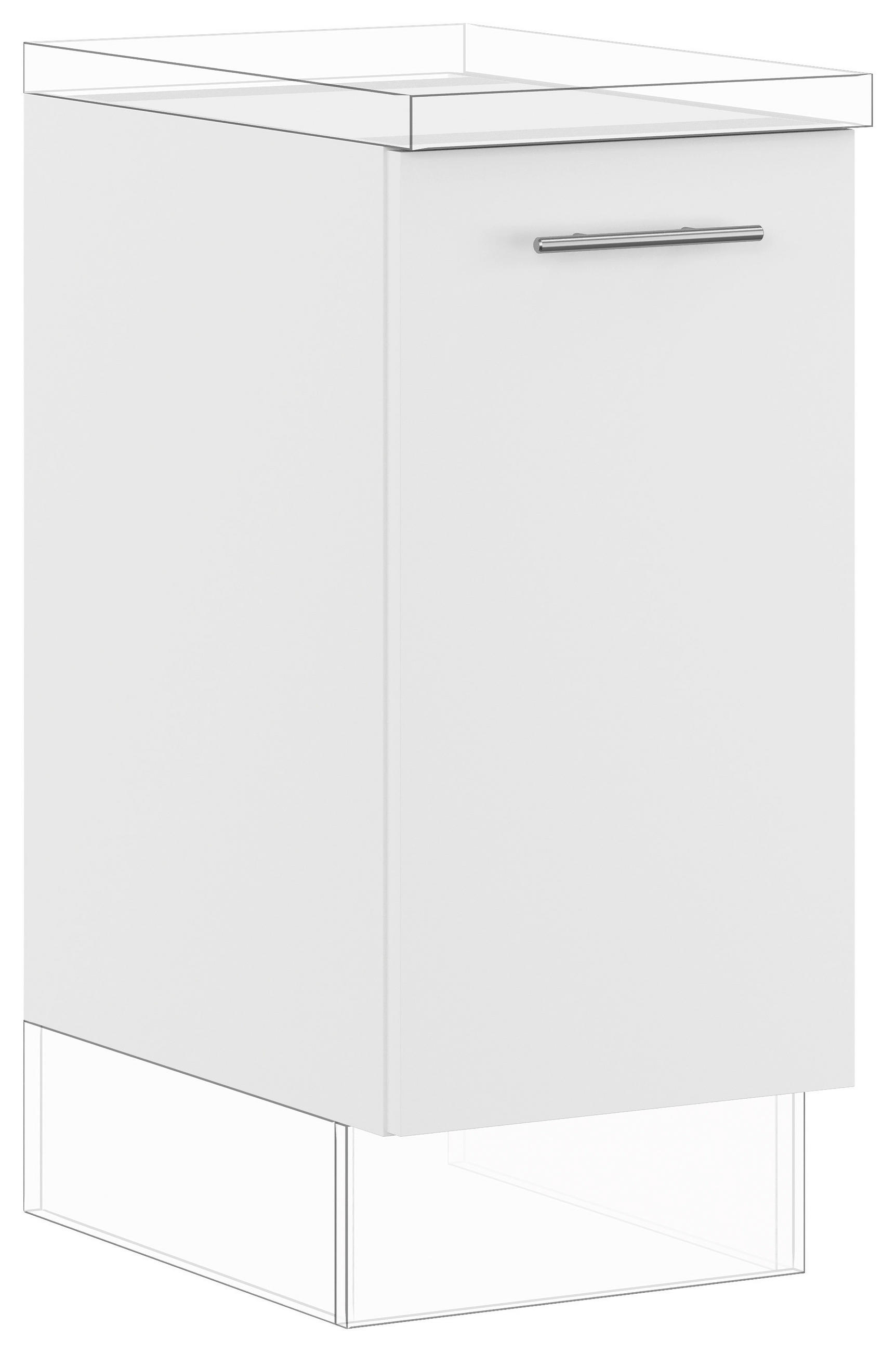 KÜCHENUNTERSCHRANK 40/87,8/57,6 cm  in Weiß  - Edelstahlfarben/Weiß, Basics, Holzwerkstoff/Metall (40/87,8/57,6cm) - Impuls