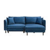 ECKSOFA in Velours Blau  235/165 cm  - Blau/Schwarz, Design, Holz/Textil (235/165cm) - Ti'me