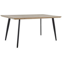 ESSTISCH rechteckig Naturfarben, Schwarz  - Schwarz/Naturfarben, MODERN, Holzwerkstoff/Metall (160/90/76cm) - MID.YOU