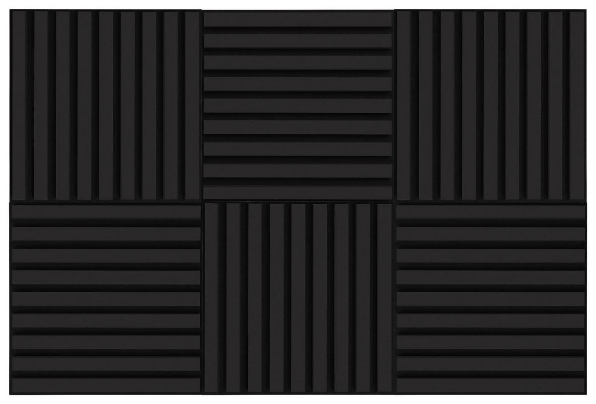 AKUSTICKÝ PANEL 40/40/1,8 cm - černá, Design, kompozitní dřevo/textil (40/40/1,8cm) - Xora