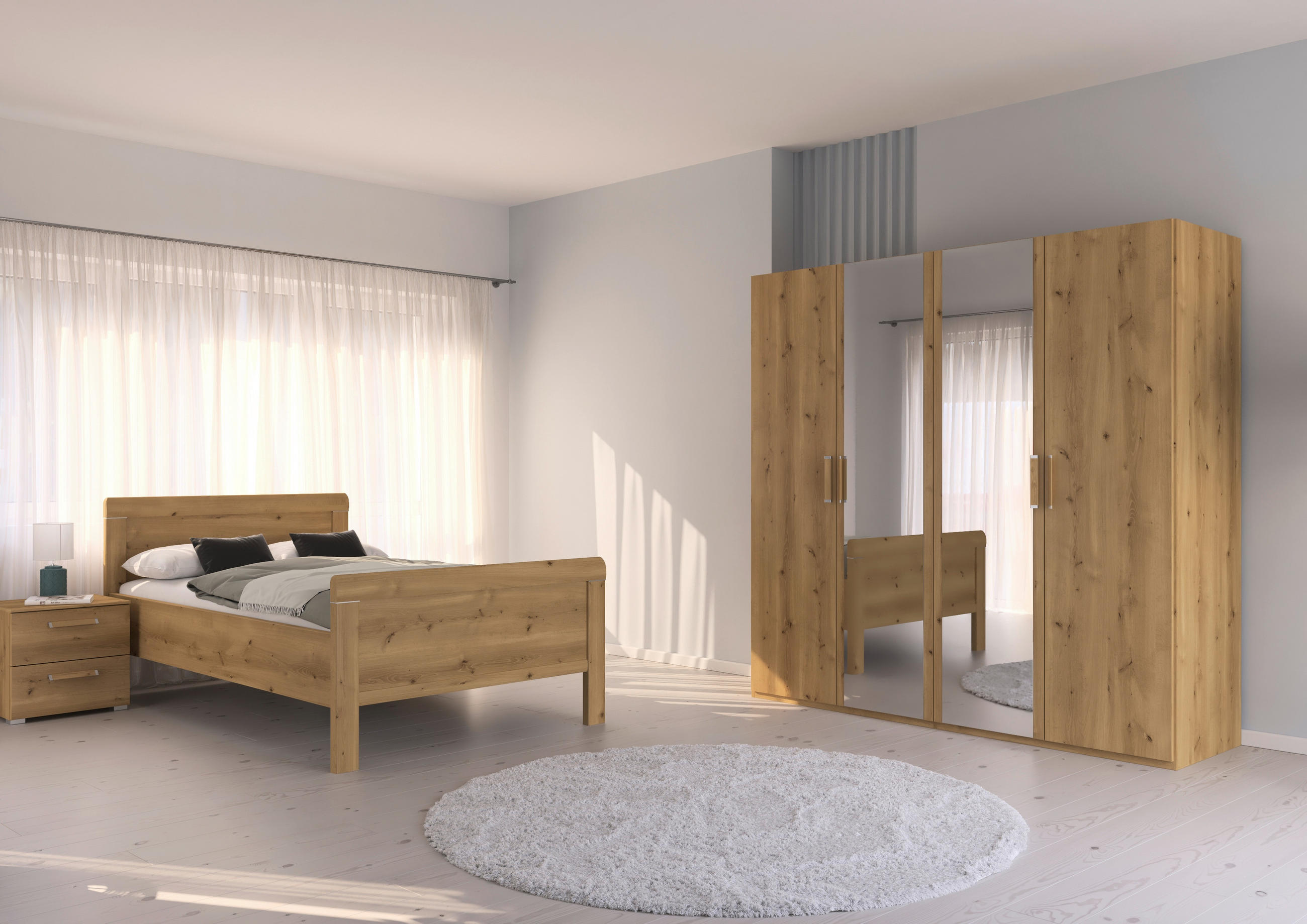 BETT 140/200 cm  in Eichefarben  - Eichefarben, Design (140/200cm) - Novel