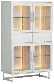 HIGHBOARD BORAS, 90/145/43 cm, 2 Schublade(n)  - Schwarz/Weiß, MODERN, Glas/Holz (90/145/43cm) - Lomoco