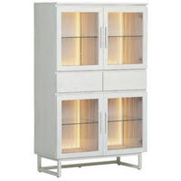 HIGHBOARD BORAS, 90/145/43 cm, 2 Schublade(n)  - Schwarz/Weiß, MODERN, Glas/Holz (90/145/43cm) - Lomoco