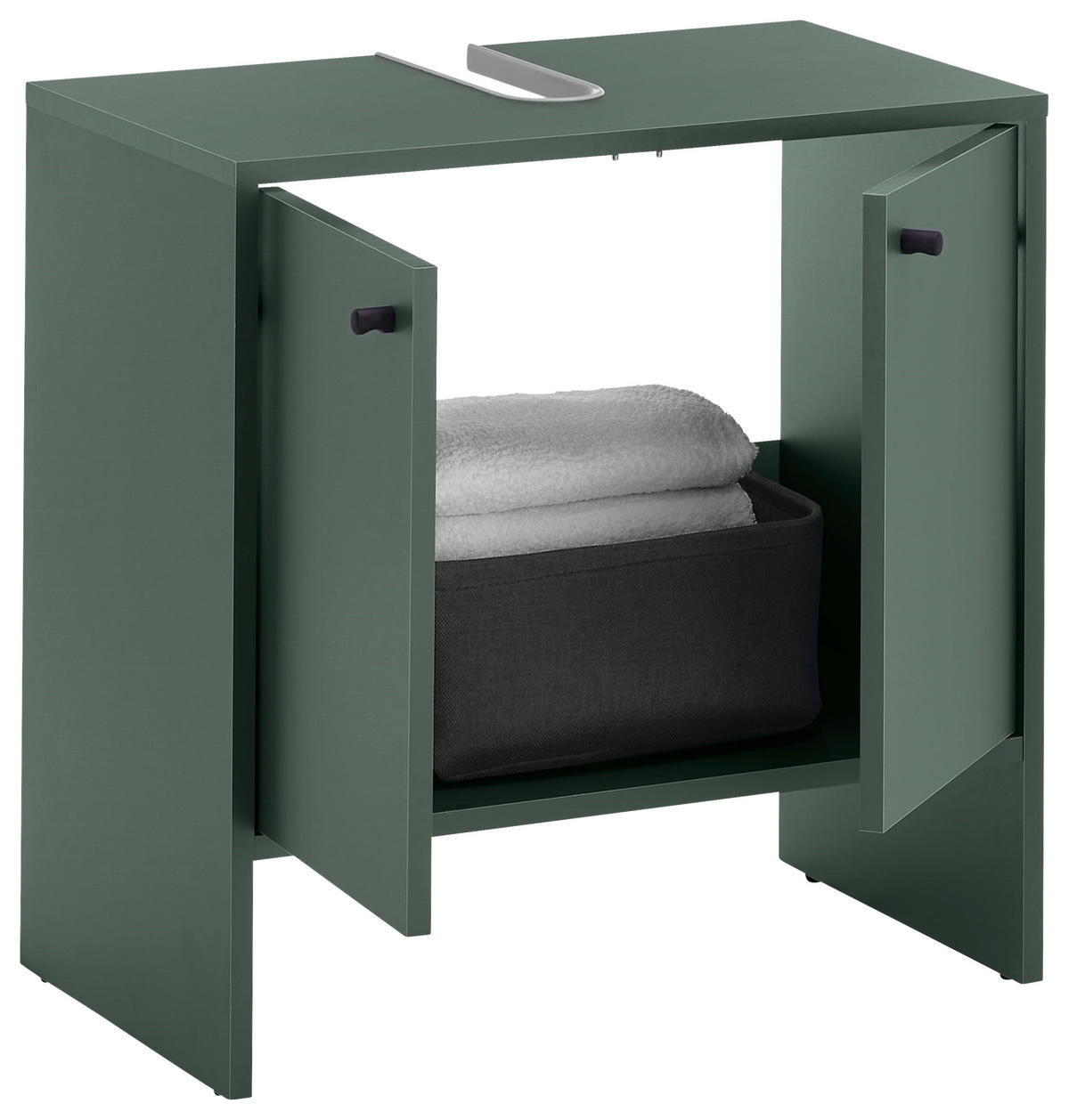 WASCHBECKENUNTERSCHRANK 60/60/35 cm  - Schwarz/Olivgrün, Modern, Holzwerkstoff/Kunststoff (60/60/35cm) - MID.YOU