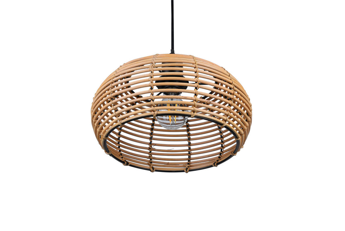 HÄNGELEUCHTE 29/150 cm    - Schwarz/Braun, Natur, Holz/Metall (29/150cm) - Trio Leuchten