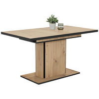 ESSTISCH 120-160/80/76 cm Nachbildung  Holzwerkstoff ausziehbar, Variantenauswahl rechteckig Schwarz, Eiche Artisan  - Schwarz/Eiche Artisan, KONVENTIONELL, Holzwerkstoff (120-160/80/76cm) - Carryhome
