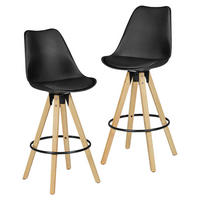 BÁRSZÉK SZETT fekete  - fekete/tölgyfa, Design, műanyag/fém (49/113/49cm) - MID.YOU
