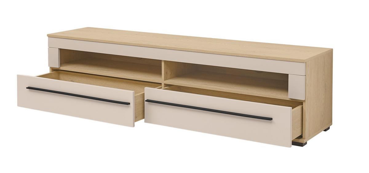LOWBOARD  180/47/42 cm 2 Schublade(n) stehend, in verschiedenen Größen erhältlich  - Kaschmir/Eichefarben, Design, Holzwerkstoff/Kunststoff (180/47/42cm) - Livetastic