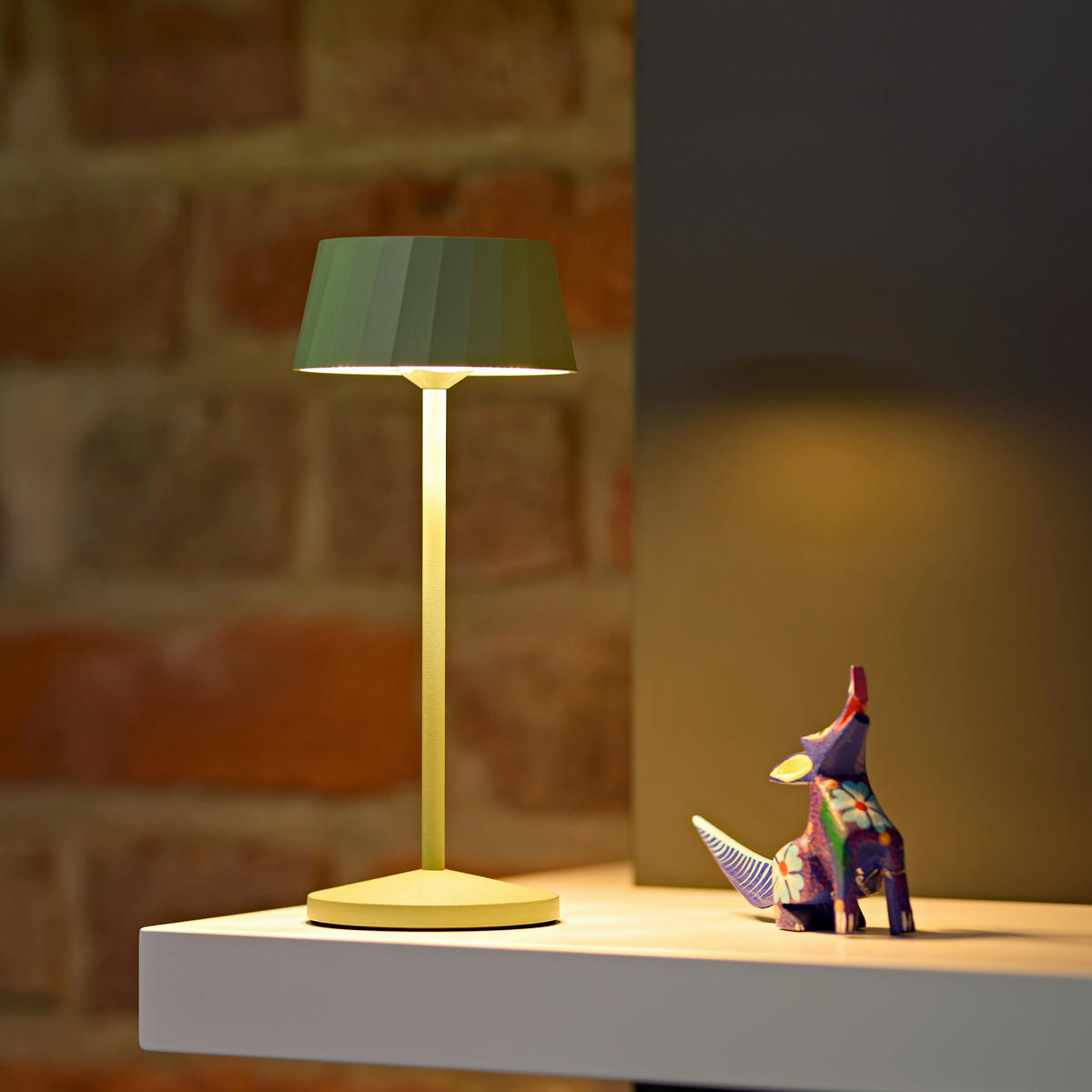 AKKU-TISCHLEUCHTE Facetta 9,2/9,2/22,2 cm   - Salbeigrün, Basics, Metall (9,2/9,2/22,2cm)