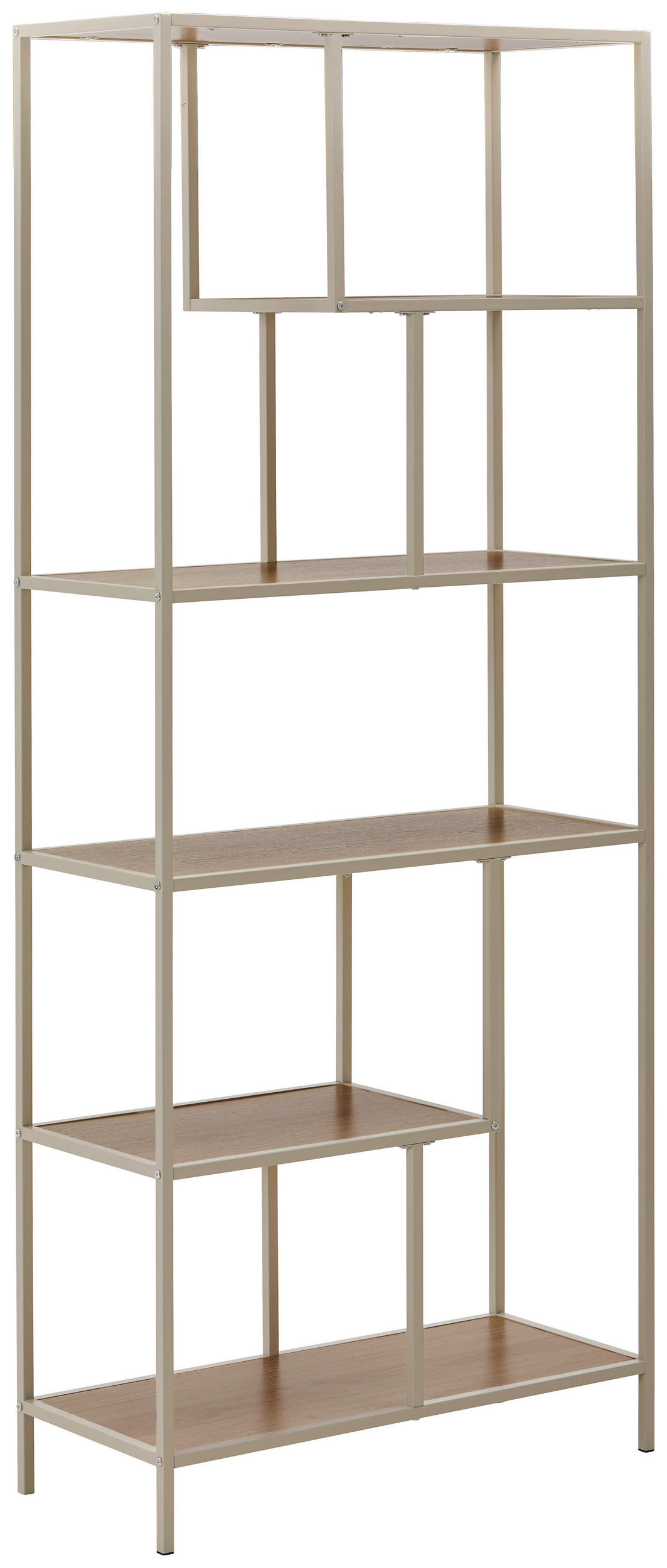 REGAL  77/185/33 cm Eichefarben, Kaschmir  - Kaschmir/Eichefarben, Basics, Holzwerkstoff/Metall (77/185/33cm) - Xora