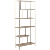 REGAL  77/185/33 cm Eichefarben, Kaschmir  - Kaschmir/Eichefarben, Basics, Holzwerkstoff/Metall (77/185/33cm) - Xora