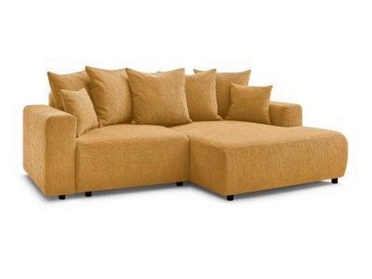 ECKSOFA Ottomane rechts  ATILLA Gelb Struktur  - Gelb/Schwarz, MODERN, Kunststoff/Textil (244/149cm)