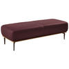 HOCKER in Holz, Leder Bordeaux  - Bordeaux/Bronzefarben, Design, Leder/Holz (151/44/61cm) - Valnatura