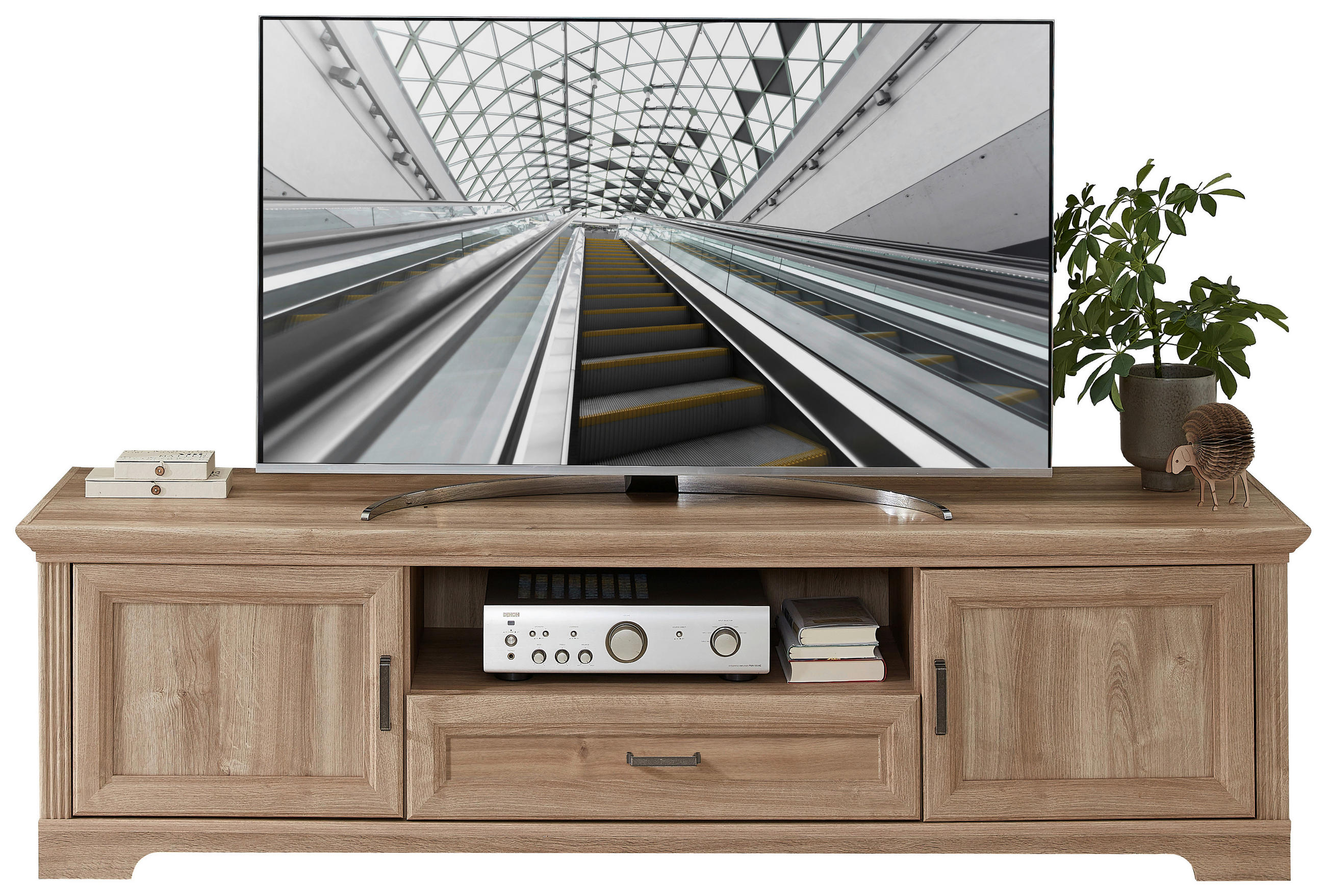 TV-SZEKRÉNY 193/54/51 cm  - tölgyfa színű, Design, faalapú anyag/fém (193/54/51cm) - MID.YOU