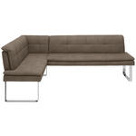 ECKBANK 174/213 cm  in Grau, Chromfarben  - Chromfarben/Beige, Design, Textil/Metall (174/213cm) - Novel