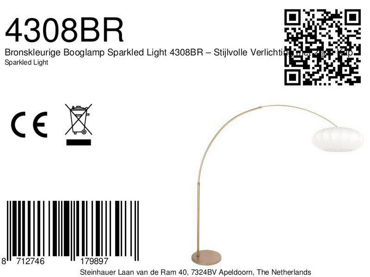 STEHLEUCHTE - Weiss/Bronzefarben, Trend, Textil/Metall (50/240/230cm)