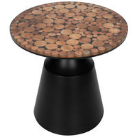 MASĂ AUXILIARĂ in lemn, metal, plastic  - multicolor/negru, Lifestyle, plastic/lemn (49/47.5/49cm) - Livetastic