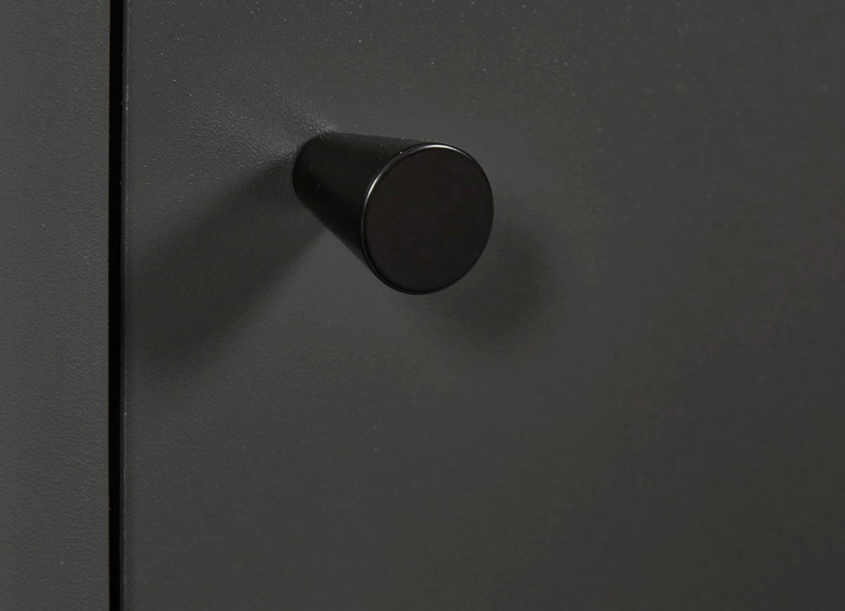 WEINSCHRANK  - Anthrazit/Schwarz, MODERN, Holzwerkstoff/Kunststoff (76,8/124,4/33cm) - home24