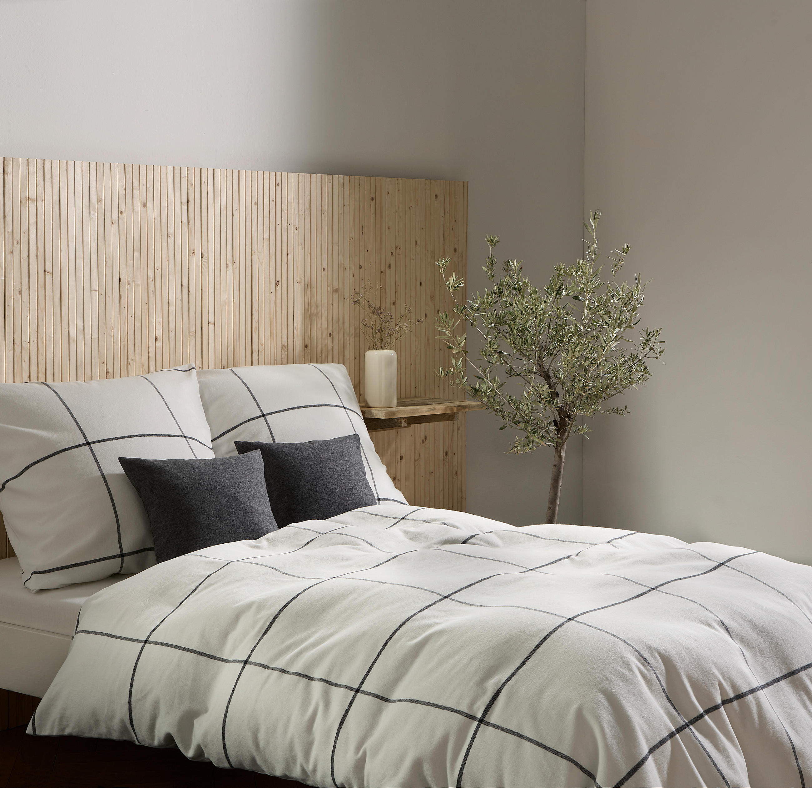 BETTWÄSCHE Lech Flanell 135/200 cm  - Schwarz/Weiß, Basics, Textil (135/200cm) - Fleuresse