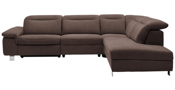 WOHNLANDSCHAFT in Textil Braun - Chromfarben/Braun, Design, Textil/Metall (305/231cm) - Dieter Knoll