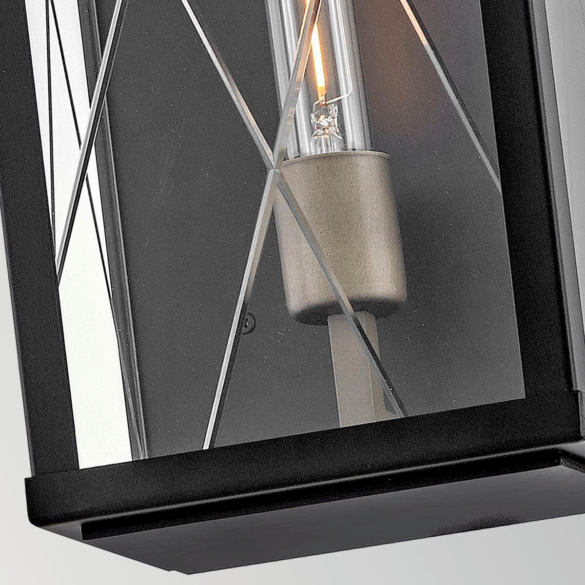 WANDLEUCHTE HINKLEY 40,6/19,1/14,7 cm  - Schwarz, Design, Glas/Metall (40,6/19,1/14,7cm) - Elstead Lighting