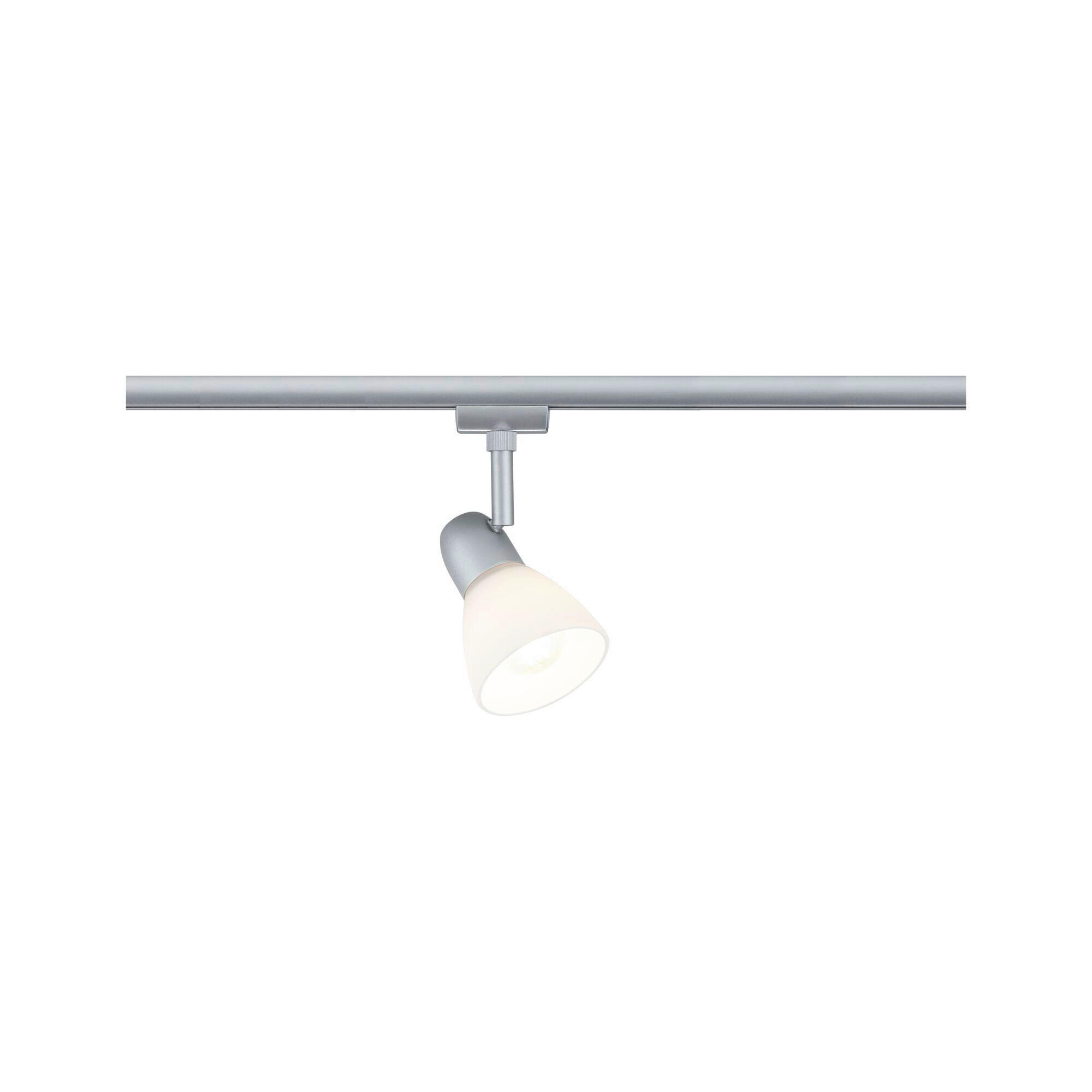 SCHIENENSYSTEM-STRAHLER - Chromfarben/Opal, Design, Glas/Metall (8,3/14,8cm) - Paulmann