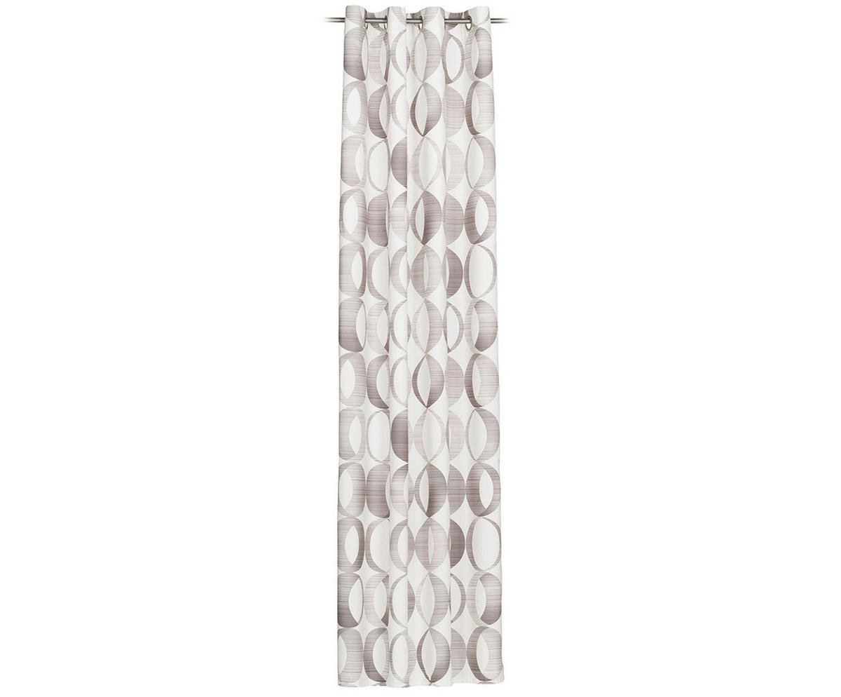 ZÁVĚS S OČKY, neprůsvitné, 140/255 cm - barvy stříbra, Lifestyle, textil (140/255cm) - Novel