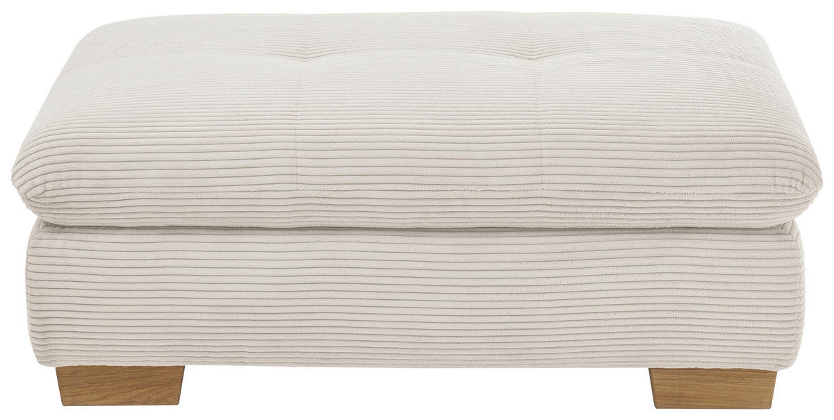 HOCKER Cord Creme  - Eichefarben/Creme, Design, Holz/Textil (106/43/74cm) - SetOne by Musterring