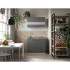 MINIKÖK 100 cm   i grå, ekfärgad  - silver/grå, Basics, metall/trämaterial (100cm) - Respekta