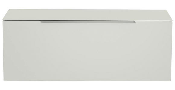 LOWBOARD  in 110/56/45 cm  - Alufarben/Weiß, Design, Glas/Holzwerkstoff (110/56/45cm) - Moderano