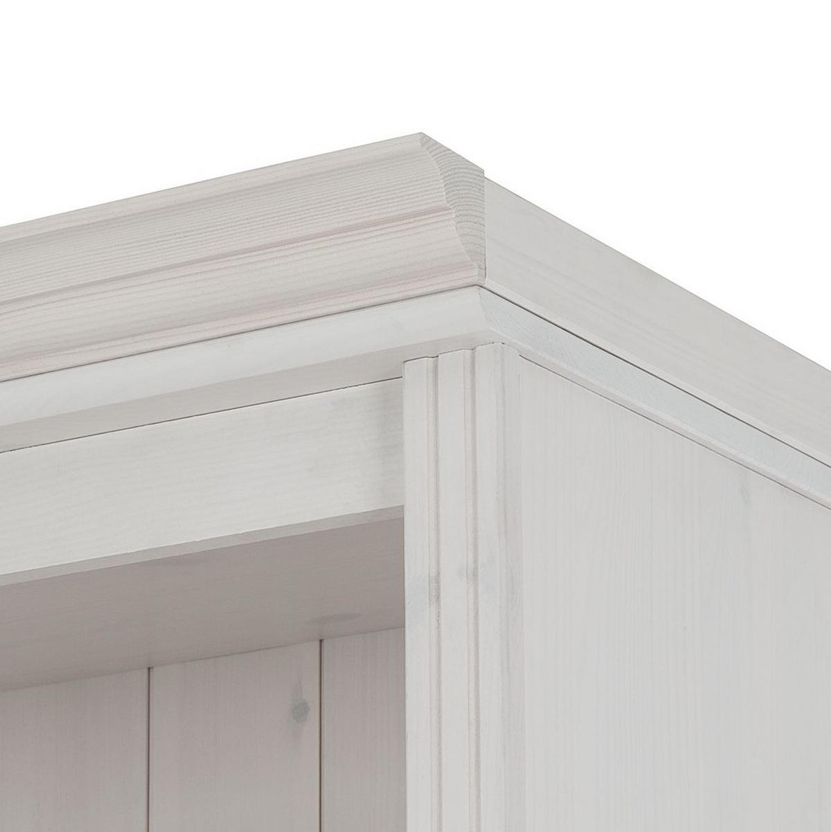 WOHNWAND 4-teilig  in Weiß, Kieferfarben  296/223/34 cm  - Weiß/Kieferfarben, Design, Glas/Holz (296/223/34cm) - Livetastic