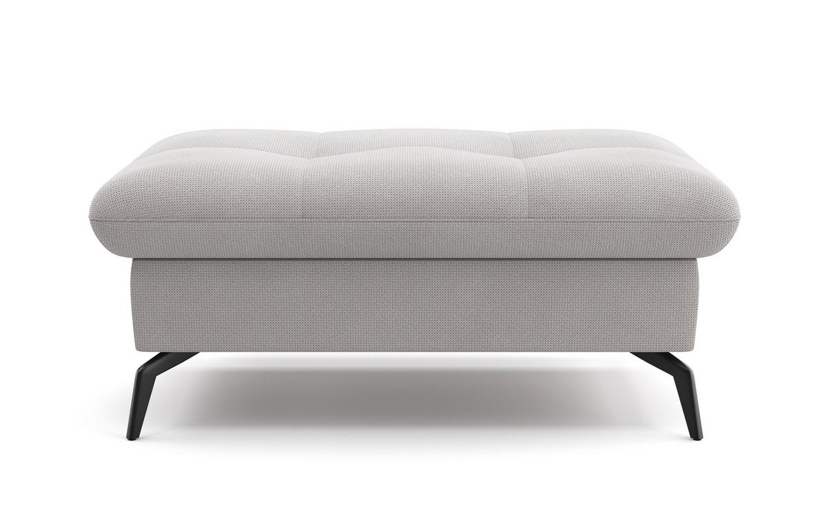 HOCKER Flachgewebe Silberfarben  - Silberfarben/Schwarz, KONVENTIONELL, Textil/Metall (102/47/69cm) - Sit & More