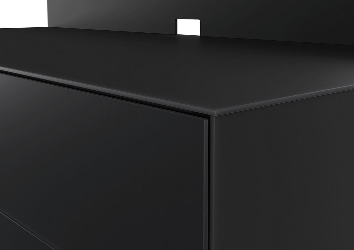 TV-ELEMENT - Chromfarben/Schwarz, MODERN, Glas/Holzwerkstoff (125,5/53,5/57cm) - Musterring