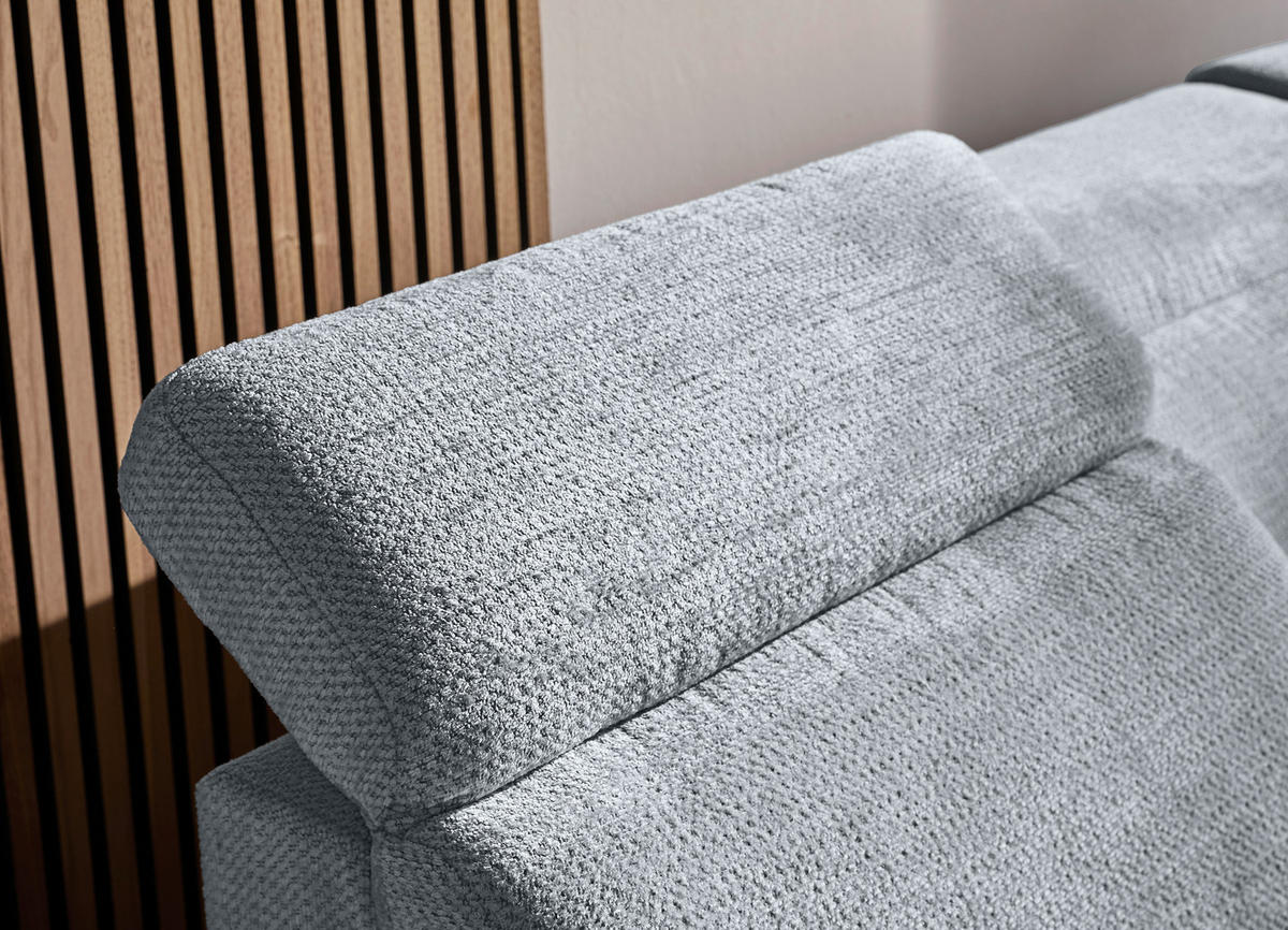 WOHNLANDSCHAFT in Struktur Grau  - Schwarz/Grau, Design, Textil/Metall (190/364/270cm) - Stylife