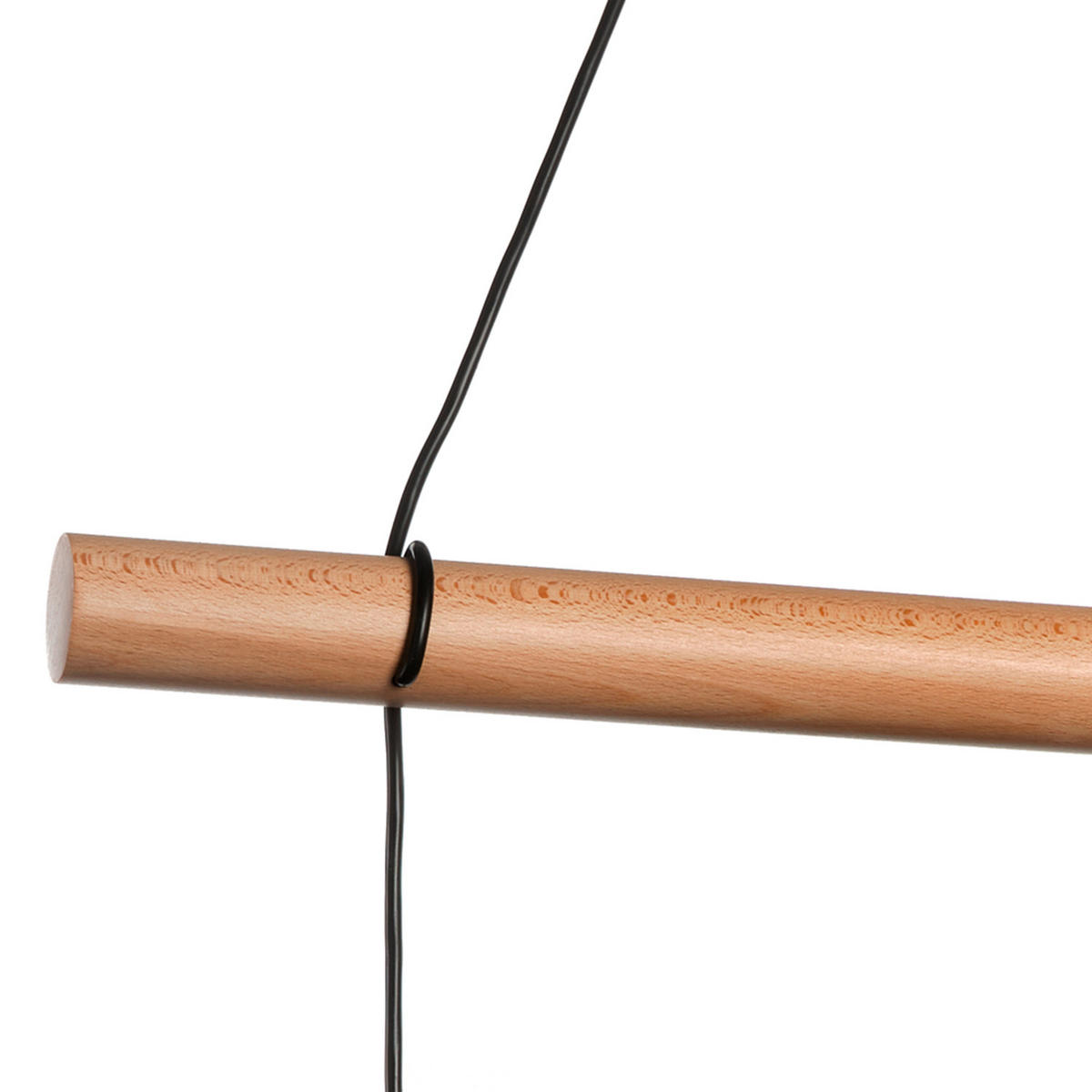 HÄNGELEUCHTE 60/24/90 cm  - Hellbraun/Schwarz, Basics, Holz/Metall (60/24/90cm)