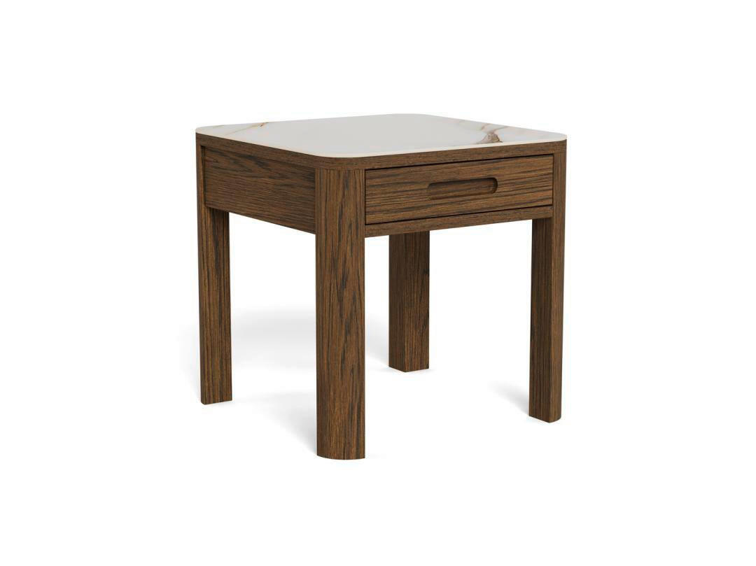 SIDOBORD i keramik, trämaterial  - vit/brun, Modern, trämaterial/keramik (45/45/45cm) - Best Price