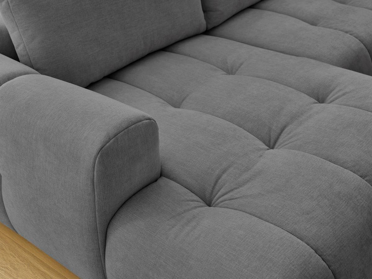 WOHNLANDSCHAFT  FUJI  Dunkelgrau Leinenoptik  - Dunkelgrau/Schwarz, MODERN, Kunststoff/Textil (160/377/204cm)