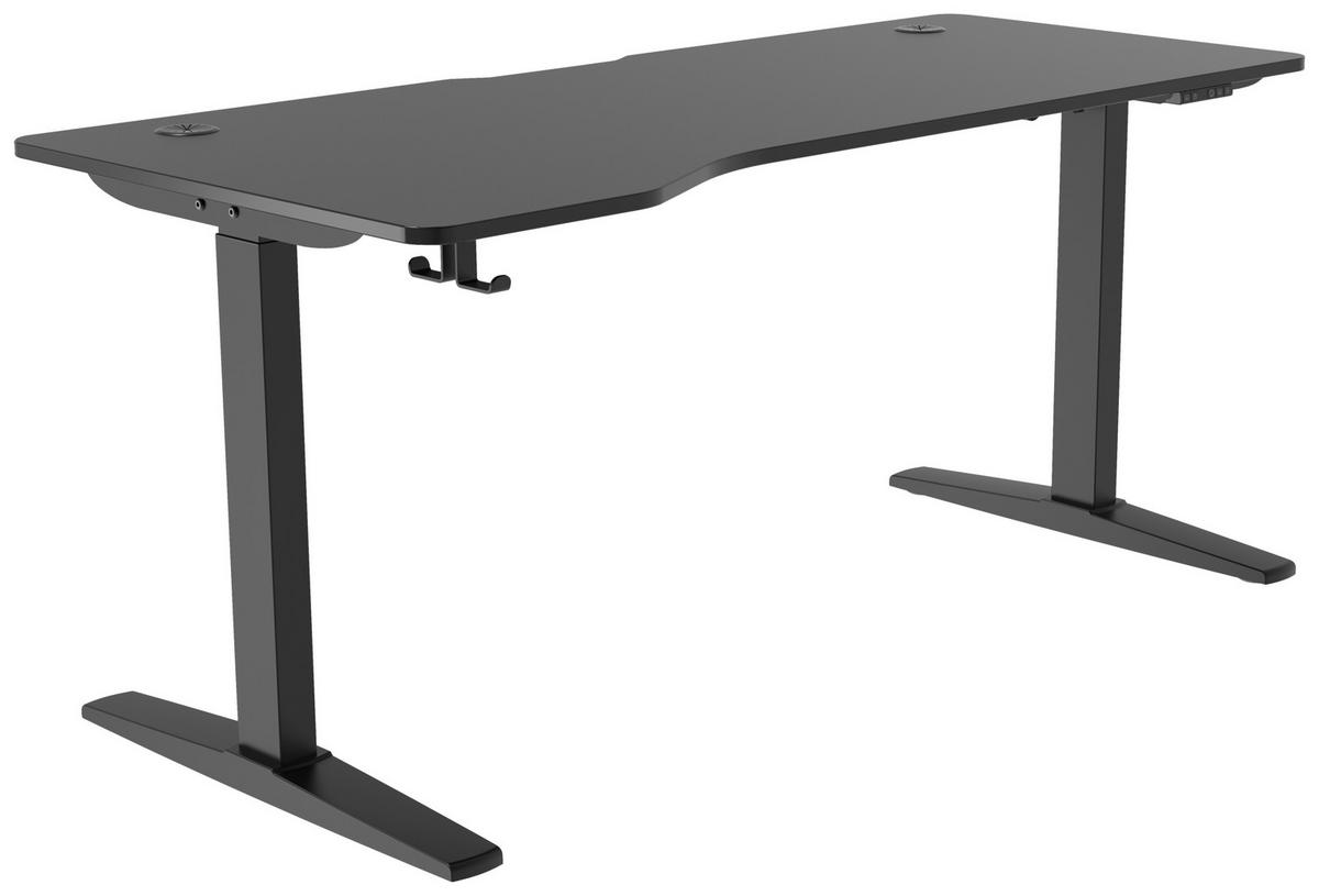 PISALNA MIZA kovina, umetna masa, leseni material črna  - črna, Moderno, kovina/umetna masa (160/71/116/75cm) - MID.YOU